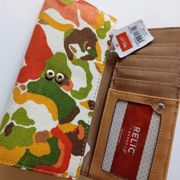 NWT Relic Wallet Vintage 1980s Colors Zip Snap Closure - Picture 3 of 8